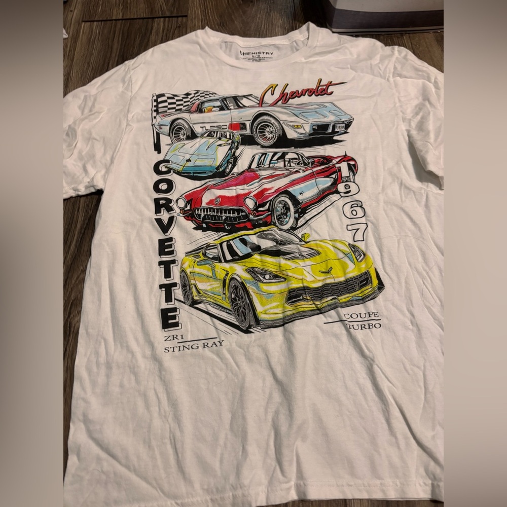 Chemistry White Tee with Yellow Accents